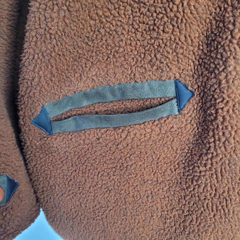 Vintage Reversible brown Cat Out fleece coat with animal print in size XL - Picture 14 of 16